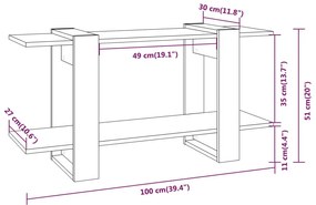 Βιβλιοθήκη Ραφιέρα Sonoma Δρυς 100x30x51 εκ. Επεξεργασμένο Ξύλο - Καφέ