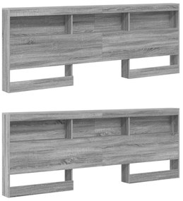 vidaXL Κεφαλάρι Αποθήκης με ράφι Γκρι sonoma 180 cm Επεξεργασμένο ξύλο