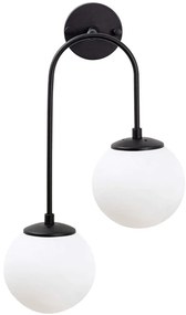 Φωτιστικό Τοίχου - Απλίκα Jewel 942FLG2118 30x24x55cm 2xE14 15W Black Opviq