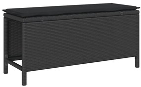 vidaXL Σέτ φαγητού για κήπο Μαύρο συνθετικό ρατάν