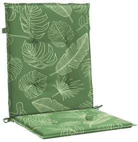 Μαξιλάρια Καρέκλας με Πλάτη 4 τεμ. Σχέδιο με Φύλλα Υφασμάτινα - Πράσινο