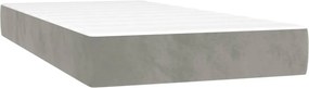 vidaXL Κρεβάτι Boxspring με Στρώμα &amp; LED Αν.Γκρι 90x190 εκ. Βελούδινο
