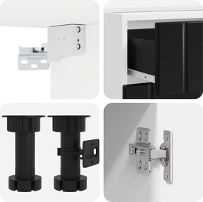 vidaXL Μονάδα κουζίνας LUCCA 5 pcs Μαύρο Επεξεργασμένο Ξύλο