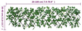 vidaXL Καφασωτό Επεκτ. Πράσινο 5 Τεμ. 180x30 εκ. Τεχνητά Αμπελόφυλλα