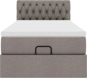 vidaXL Οθωμανικό κρεβάτι με στρώμα Taupe 100x200cm ύφασμα