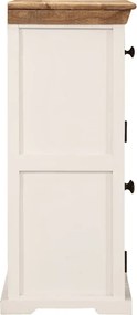 vidaXL Ντουλάπι Λευκό και Καφέ 55x30x73 εκ. Μασίφ Ακατεργ. Ξύλο Μάνγκο