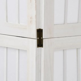 vidaXL Διαχωριστικό Χώρου με 3 Πάνελ Λευκό από Μασίφ Ξύλο Παυλώνιας