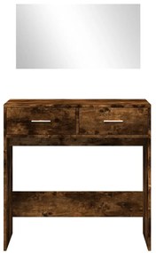 Μπουντουάρ με Καθρέφτη Καπνιστή Δρυς 80 x 39 x 80 εκ. - Καφέ