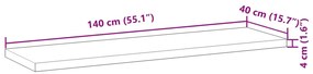 Ράφι Κρεμαστό 140x40x4 εκ. Φινίρισμα Λαδιού Μασίφ Ακακία - Καφέ