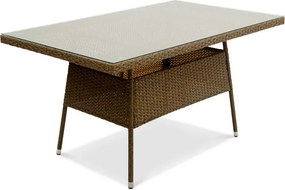 Σετ τραπεζαρίας "VANELLA" 5τμχ από wicker σε καφέ χρώμα 150x90x77