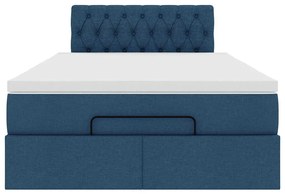 vidaXL Οθωμανικό κρεβάτι με στρώμα μπλε 120x200cm ύφασμα