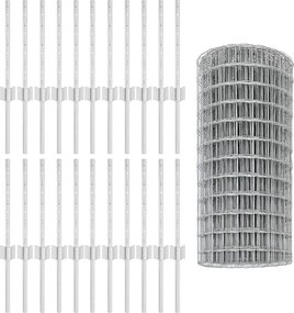 vidaXL Τεντώτο με στήριγμα Ασημί 0,4 x 50 μ. Ατσάλι