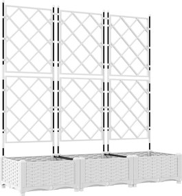 vidaXL Γλάστρα Κήπου 3 τμχ. Λευκό 120 x 40 x 125,5 εκ. PP