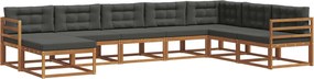vidaXL Σειρά Καναπέ Εξωτερικού με μαξιλάρι 8 pcs Φυσικό και Ανθρακί