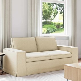 vidaXL Καναπές 140cm Κρεμ Μέταλλο