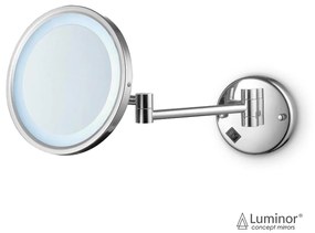 Καθρέπτης Μεγεθυντικός x3 Ορειχάλκινος Φωτιζόμενος Led Ø21,5 cm Αναδιπλούμενος-Ανακλινόμενος Luminor FD01-100