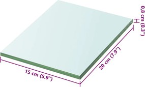 vidaXL Ράφια Πάνελ 2 τεμ. Διάφανα 20 x 15 εκ. Γυάλινα