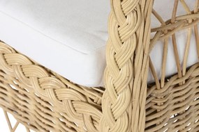 Πολυθρόνα DKD Home Decor Λευκό Φυσικό 56 x 63 x 86 cm