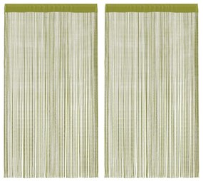 vidaXL Κουρτίνες με Κρόσσια 2 τεμ. Πράσινες 100 x 250 εκ.
