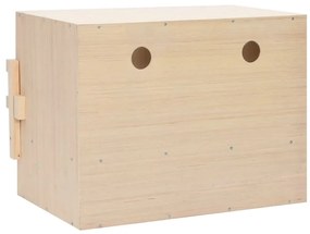 vidaXL Φωλιά για Κότες με 2 Θέσεις 63x40x45 εκ. από Μασίφ Ξύλο Πεύκου
