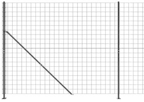 vidaXL Συρματόπλεγμα Περίφραξης Ανθρακί 1,8 x 10 μ. με Βάσεις Φλάντζα