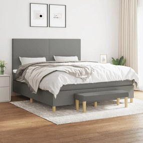 ΚΡΕΒΑΤΙ BOXSPRING ΜΕ ΣΤΡΩΜΑ ΣΚΟΥΡΟ ΓΚΡΙ 160X200 ΕΚ ΥΦΑΣΜΑΤΙΝΟ 3137006