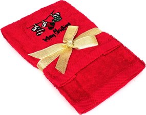 Χριστουγεννιάτικες Πετσέτες (Σετ 2τμχ) Dimcol Christmas Socks Red