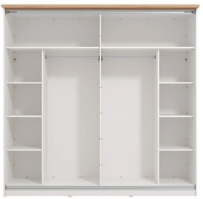 Ντουλάπα Valencia 220 Λευκό - Artisan Oak - Λευκό Μάτ 220x62.5x214 εκ. 220x62.5x214 εκ.
