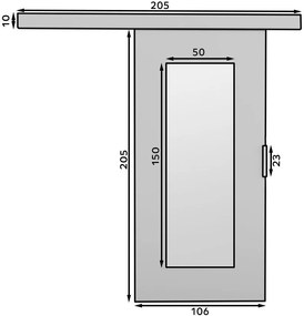 Συρόμενη πόρτα Alen-Wenge-Μήκος: 106 εκ.