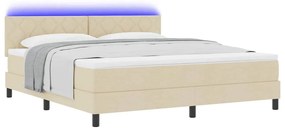 vidaXL Κρεβάτι με ελατήρια με στρώμα Κρεμ 180 x 200 cm ύφασμα