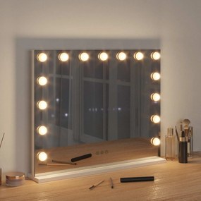 vidaXL Καθρέφτης Vanity LED Λευκό 58 x 10 x 47 εκ Γυαλί και Χάλυβας