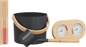 vidaXL Σετ Αξεσουάρ Σαουνάς 4 pcs Μαύρο