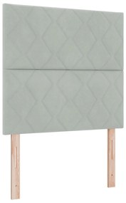 vidaXL Κρεβάτι με Στρώμα  Light Grey 90x200 cm Βελούδο