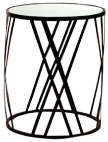 Τραπεζάκι Σαλονιού Μεταλλικό Μαύρο Με Καθρέπτη Art Et Lumiere 45x60εκ. 10845
