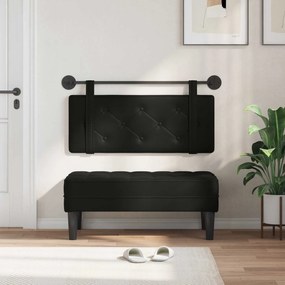 vidaXL Κρεμαστό Κεφαλάρι Επιτοίχιο Μαύρο 100 cm Τεχνητό Δέρμα