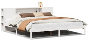 vidaXL Κρεβάτι Βιβλιοθήκη Χωρίς Στρώμα 180x200 εκ Μασίφ Ξύλο Πεύκου