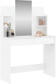 vidaXL Μπουντουάρ με Καθρέφτη Λευκό 96 x 39 x 142 εκ.