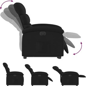 vidaXL Πολυθρόνα Ηλεκτρική Ανακλινόμενη με Ανύψωση Μαύρη Υφασμάτινη