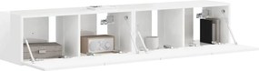 vidaXL Ντουλάπι Τηλεόρασης Τοίχου Επιτοίχιο 2 pcs Λαμπερό Λευκό