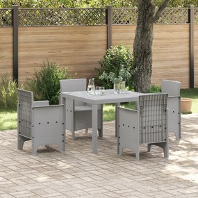 vidaXL Τραπέζι Κήπου Ανοιχτό Γκρι 100x100x73 εκ. Πολυ Ράτταν