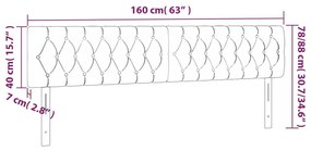 Κεφαλάρια Κρεβατιού 2 τεμ. Ροζ 80x7x78/88 εκ. Βελούδινο - Ροζ