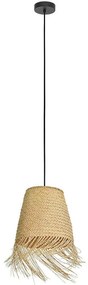 Φωτιστικό Οροφής Aycliffe 43871 Φ30x110cm 1xE27 40W Black-Natural Eglo Steel,Wood