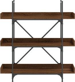 vidaXL Βιβλιοθήκη 3 Επιπέδων Καφέ Δρυς 100x33x108,5 εκ. Επεξεργ. Ξύλο