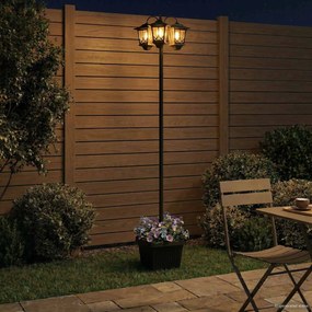 vidaXL Φανάρι 3-κεφαλών Μαύρο 32 x 32 x 188 εκ Αλουμίνιο και ABS