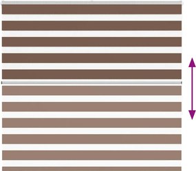 vidaXL Ζέβρα τυφλή Καφέ Πλάτος υφάσματος 150,9 εκ. Πολυεστέρας