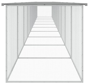 vidaXL Κοτέτσι - Κλουβί με Στέγη Αν. Γκρι 1003x98x90 εκ. Γαλβ. Ατσάλι