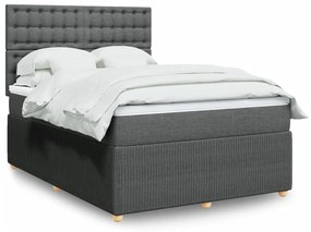 ΚΡΕΒΑΤΙ BOXSPRING ΜΕ ΣΤΡΩΜΑ ΣΚΟΥΡΟ ΓΚΡΙ 160X200 ΕΚ ΥΦΑΣΜΑΤΙΝΟ 3292122