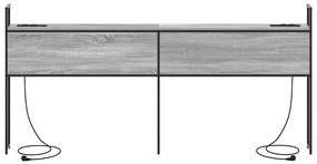 vidaXL Κεφαλάρι Αποθήκης Γκρι sonoma 180 cm Επεξεργασμένο ξύλο