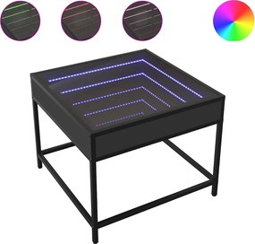 vidaXL Τραπεζάκι Σαλονιού Infinity LED Μαύρο 50x50x41 εκ.