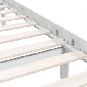 vidaXL Πλαίσιο Κρεβατιού Λευκό 160 x 200 εκ. από Μασίφ Ξύλο Πεύκου